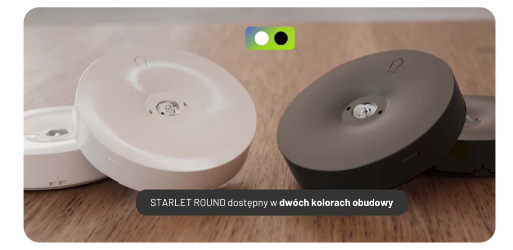 Rodzina STARLET ROUND — biała i czarna obudowa